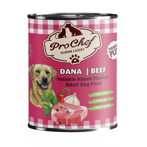 Prochef 24 Adet Premium Plus Yetişkin Köpek Maması ( 415 Gr Dana Etli Konserve Yaş Mama )