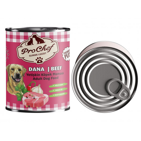 Prochef 24 Adet Premium Plus Yetişkin Köpek Maması ( 415 Gr Dana Etli Konserve Yaş Mama ) - 2