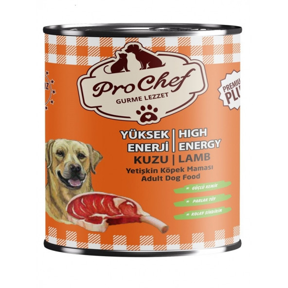 Prochef 24 Adet Premium Plus Yetişkin Yüksek Enerji Köpek Maması ( 415 gr Kuzu Etli Konserve Yaş Mama ) - 6