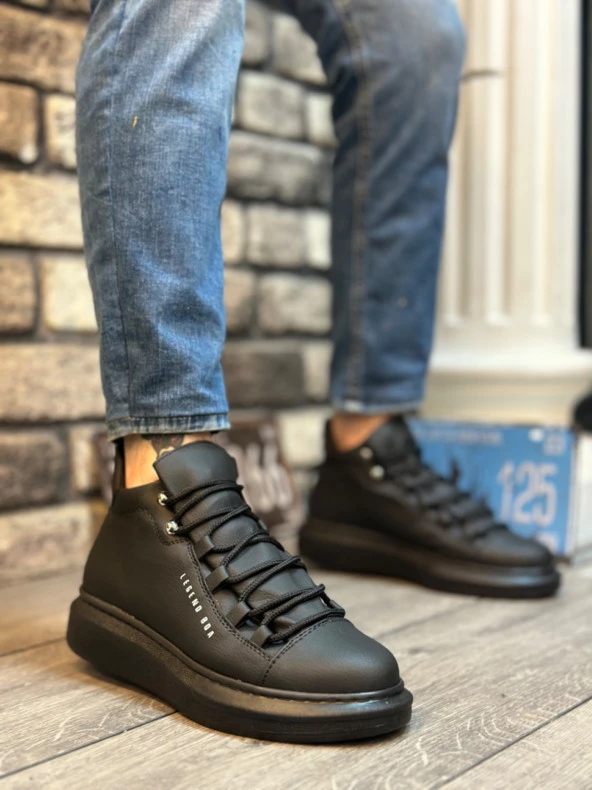 BA0312 Bağcıklı Yüksek Siyah Taban Erkek Tarz Spor Bot ürün görseli 1