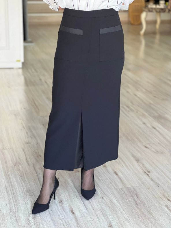 LYCRA GABARDIN PARAŞÜT KUMAŞ GARNILI DAR KALEM ETEK