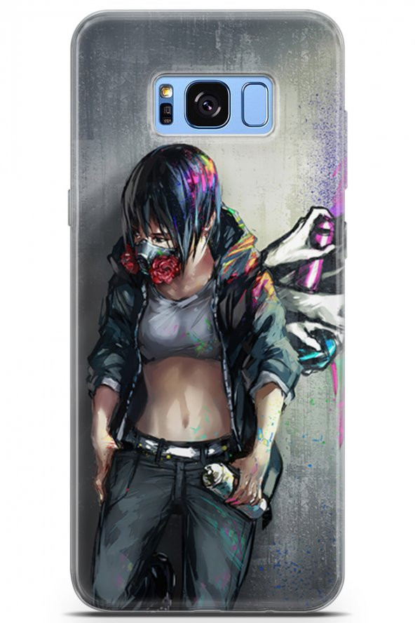 Samsung Galaxy S8 Plus Kılıf Seri Polka 09 Grafitici KızUV Kılıf