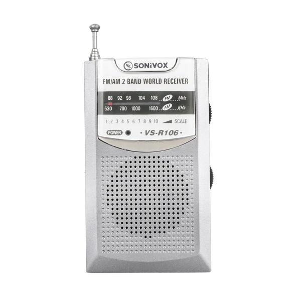 GRİ RENK CEP TİPİ ANALOG FM RADYO VS-R106 (K0)