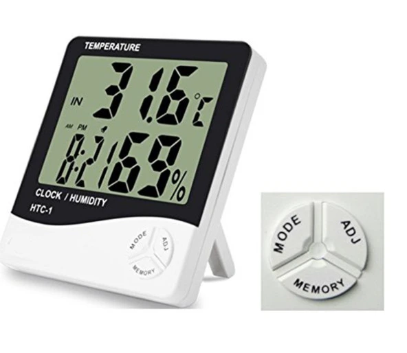 Masaüstü Dijital Termometre Nem Ölçer Saat (K0)