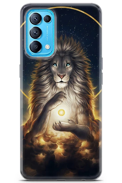Oppo Reno 5 Pro Kılıf Seri Polka 18 Aslan KralParlak Kılıf