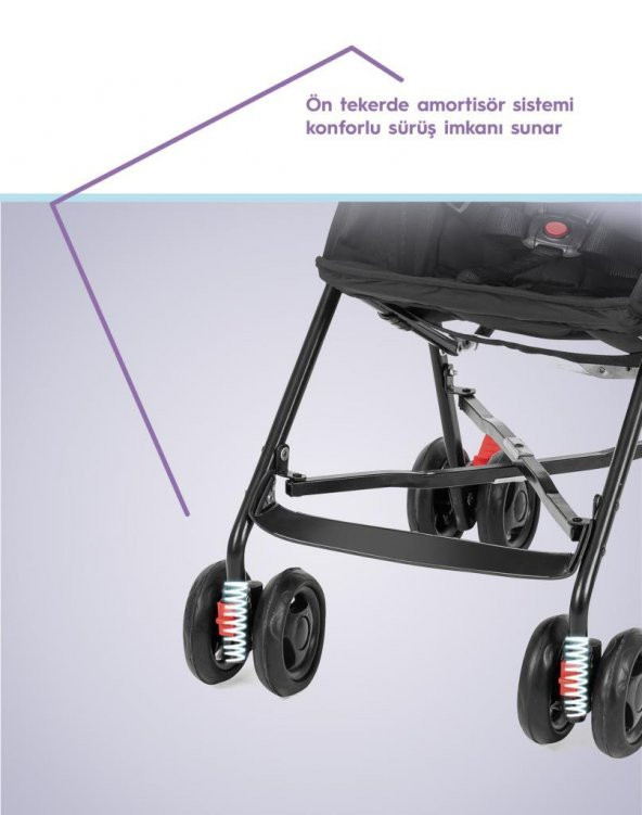 Moony Baby MB108 Stork Baston Bebek Arabası Puset Bordo - 7