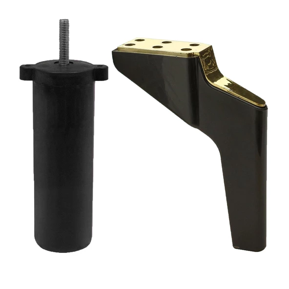 Logan 6'lı Set Mobilya Tv Ünitesi Konsol Koltuk Kanepe Destek Ayağı 19 Cm Siyah Altın Ayakları M8 - Resim 9