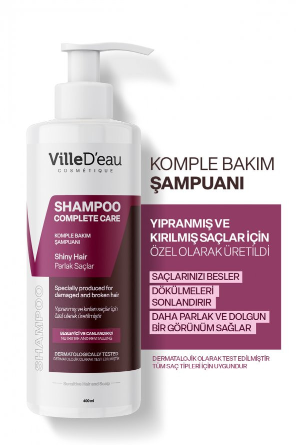 Komple Bakım Şmpuanı Yıpranmış Yağlı Ve Kırılan Saçlar Için Dökülme Karşıtı Şampuan