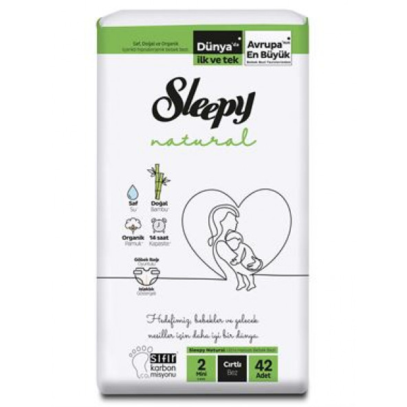 Sleepy Natural 2 Numara Mini 42'li Bebek Bezi