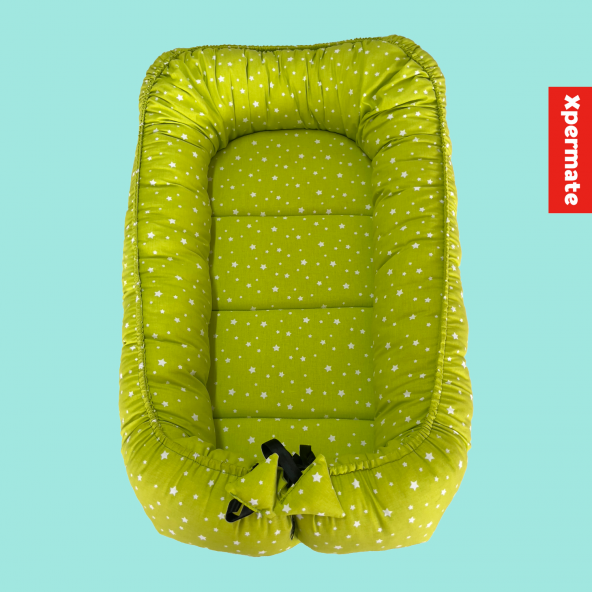 XPERMATE Babynest, Yenidoğan Bebek Yuvası, Anne Baba Yanı Yatağı - Taşınabilir Bebek Yatağı Yeşil - 2