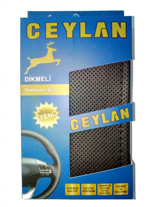 OTO DİREKSİYON KILIFI NOKTALI SİYAH DİKİŞLİ ürün görseli 1