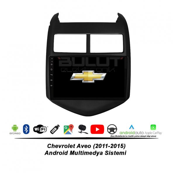 Chevrolet Aveo Android Multimedya Sistemi (2011-2015) 2 GB Ram 32 GB Hafıza 8 Çekirdek İphone CarPlay Android Auto Navigatör