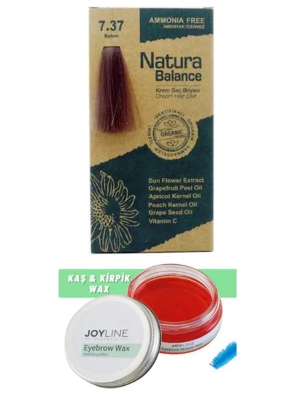 Natura Balance Saç Boyası 7.37 Badem+Joy line Kaş Şekillendirici Ve Sabitleyici Wax 50ml