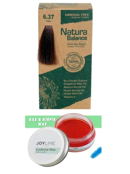 Natura Balance Saç Boyası 6.37 Tütün+Joy line Kaş Şekillendirici Ve Sabitleyici Wax 50ml