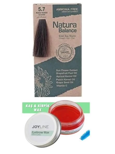 Natura Balance Saç Boyası 5.7 Buzul Kahve+Joy line Kaş Şekillendirici Ve Sabitleyici Wax 50ml