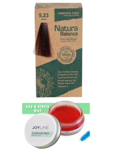 Natura Balance Saç Boyası 5.23 Kakao+Joy line Kaş Şekillendirici Ve Sabitleyici Wax 50ml