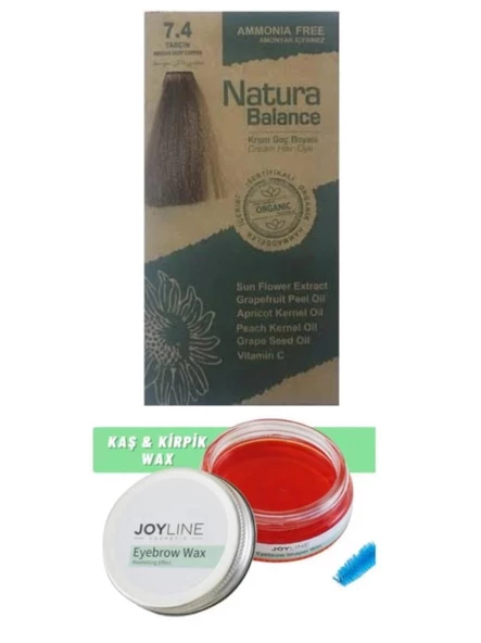 Natura Balance Saç Boyası 7.4 Tarçın+Joy line Kaş Şekillendirici Ve Sabitleyici Wax 50ml
