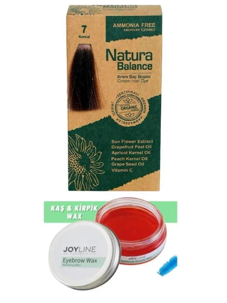 Natura Balance Saç Boyası 7 Kumral+Joy line Kaş Şekillendirici Ve Sabitleyici Wax 50ml