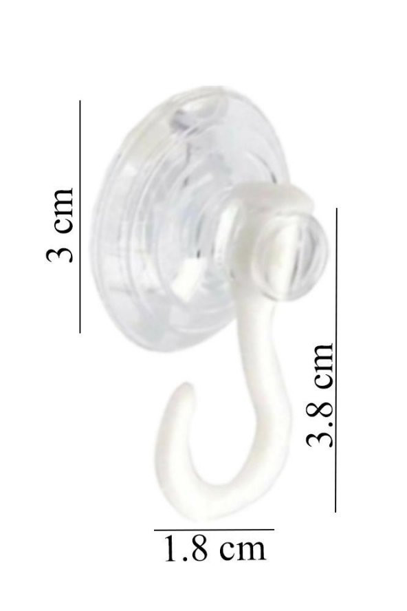 Askılı Vantuz Öpücük 3 Cm 6 Adet Kancalı Cam Vantuzu Öpücük Cam Askısı Pvc Vantuz Mutfak Banyo Pencere ve Kapı Camı Vantuzu - 2