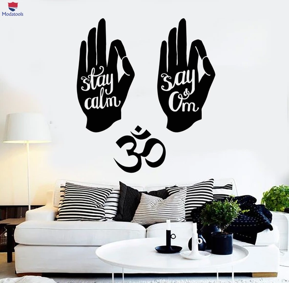 Oturma Odası, Ofis, Dükkan Duvar Sticker Hinduizm El Om Sembolü Hindu Yoga Alıntı Çıkartmalar Benzersiz Hediyelik