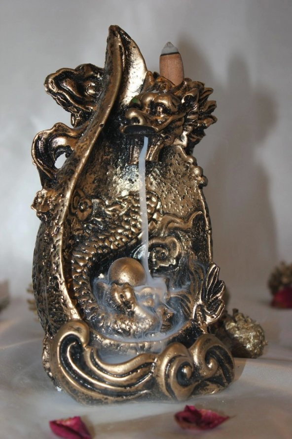 Ejderha Budha Geri Akış Tütsülük Buda Ters Akış Tütsü Seramik Feng Sui Seramik - 7