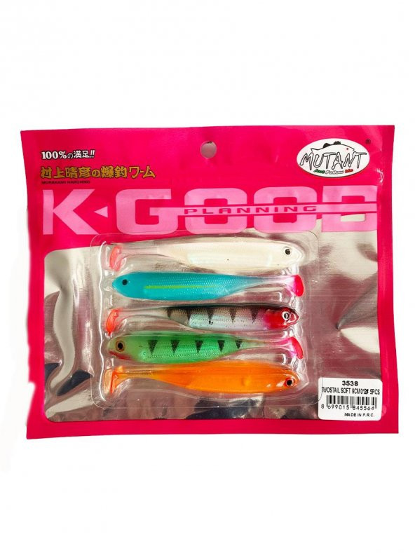 Mutant Twost Tail Flash 9cm Levrek Silikon Yem Mix 5 adet - 1