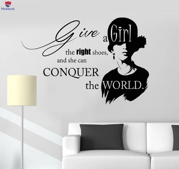 Oturma Odası, Ofis, Dükkan Duvar Sticker İlham Alıntı Güzellik Moda Salonu Kız Çıkartmaları Benzersiz Hediyelik ürün görseli 1