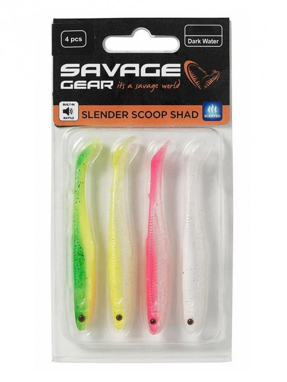 Savage Gear Slender Scoop Shad 13cm 12gr Dark Water Mix Silikon Yem