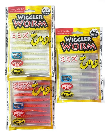 Lucky John Wiggler Worm  5.8cm 9 Adet