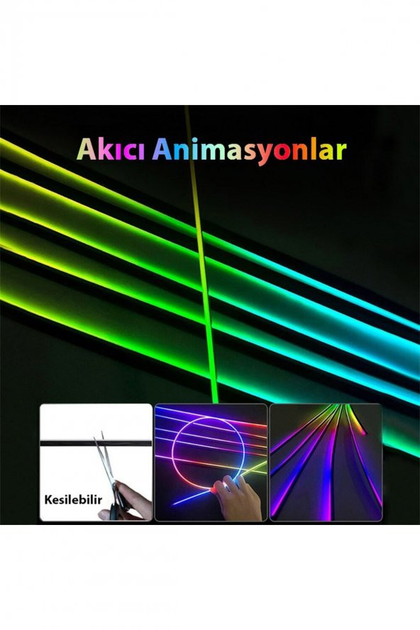 Araç İçi Atmosfer Ambiyans Led Neon RGB App Kontrollü 18 Parça - 6