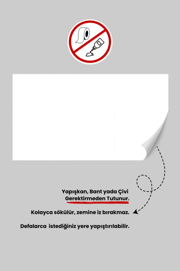 Projeksiyon Perdesi, Ev Sineması, Yapıştırıcı Gerektirmeyen, Duvar Projeksiyon Perdesi - 3