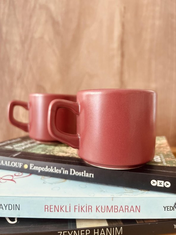 Mat Bordo 2li Double Fincan Kupa ürün görseli 1