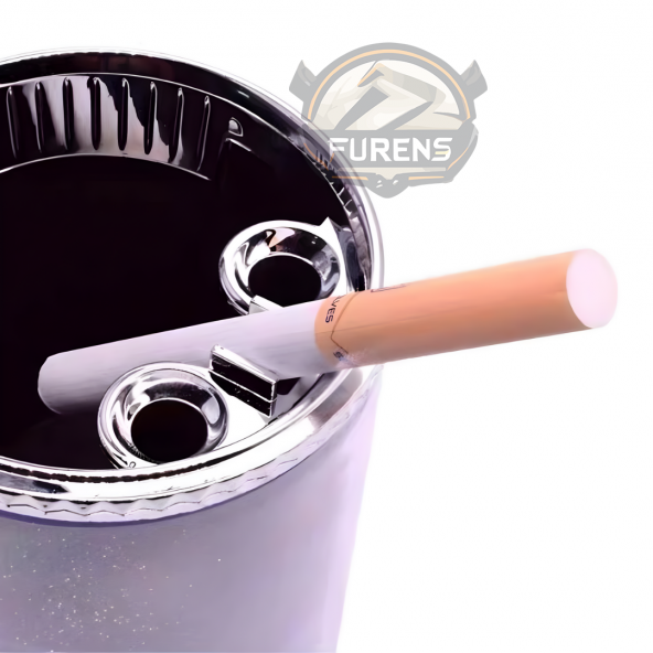 Araç Içi Küllük Led Işıklı 7 renkli Rgb Lüx Tip Kapaklı Araba Küllüğü - 8