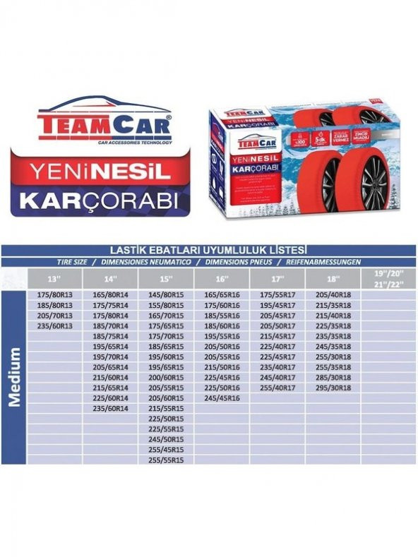 Kar Çorabı Medium Ebat Yeni Nesil Kolay Montaj Zincir Muadili - 5