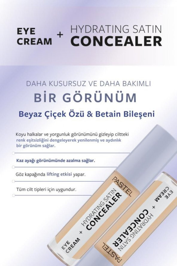 Pastel Eye Cream + Hydrating Satın Concealer 61 Vanilla - 3