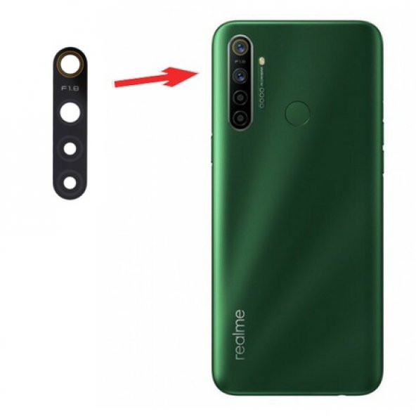 Oppo Realme 5i Kamera Lens Camı+Yapışkan - 1