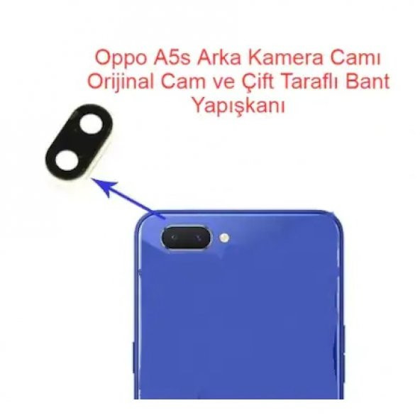 Oppo A5s Kamera Lens Camı+ Yapışkan - 1