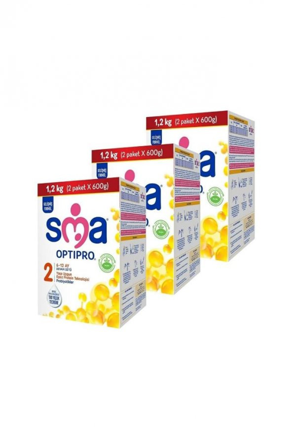 SMA Optipro 2 Probiyotik Devam Sütü 1200 gr 3 Adet