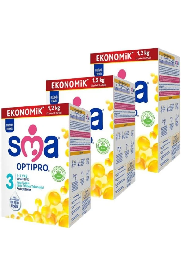 SMA Optipro 3 Probiyotik Devam Sütü 1200 gr 3 Adet - 2