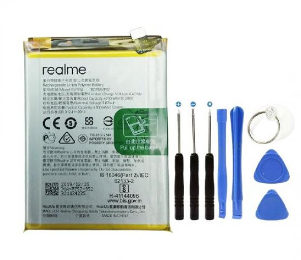 Oppo Realme 66i6 Pro Pil Batarya BLP757+ Tamir Seti