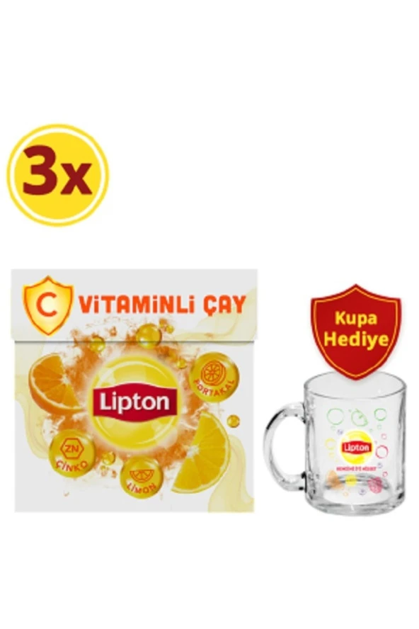 Lipton C Vitaminli x 3 + RENKLI BARDAK