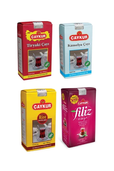 Çaykur Tiryaki 1000gr + Rize 1000 gr + Kamelya 1000 gr + Filiz 1000 gr