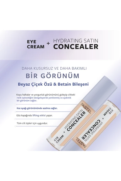 Pastel Eye Cream + Hydrating Satin Concealer - Göz kremi + Göz Altı Kapatıcısı 63 Milkshake - 6