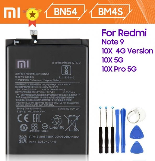 Xiaomi Redmi 9 Batarya Pil BN54(BN4S) + Tamir Seti