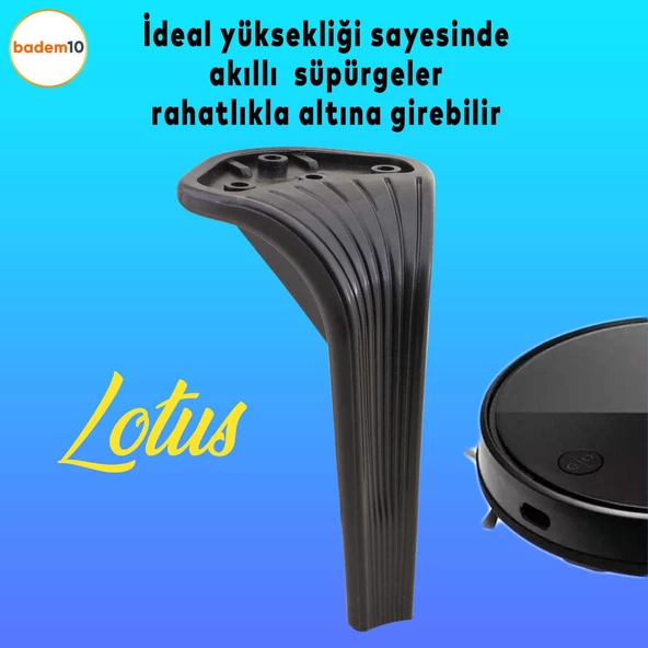 Lotus 6'lı Set Mobilya Tv Ünitesi Çekyat Koltuk Kanepe Destek Ayağı 16 Cm Siyah Ayakları M8 Civatalı - 6