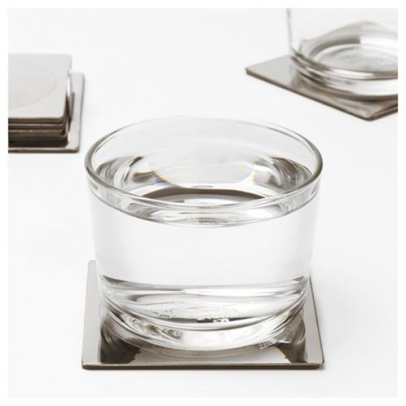 Bardak Altlığı 6 Lı MeridyenDukkan  8x8 cm Paslanmaz Çelik Kare ürün görseli