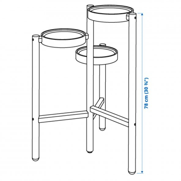 3 Katlı Çiçeklik Bambu-Beyaz Renk 78 cm MeridyenDukkan İç Mekan- Balkon Dekorasyonu - 3