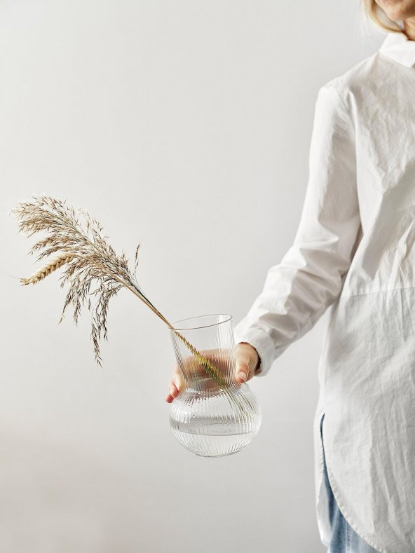 Dekoratif Vazo Küçük Boy Karaf 17 Cm Saydam Cam Meridyendukkan - Resim 9