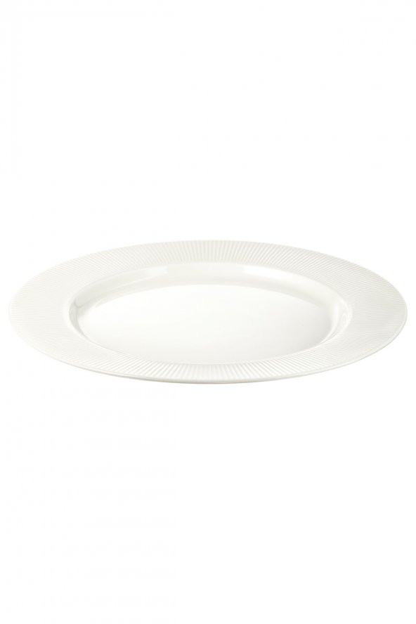 6 Parça Servis Tabağı MeridyenDukkan 28 Cm Beyaz Renk Modern Klasik Tabak Yemek-Sunum Feldispat Porselen - 7