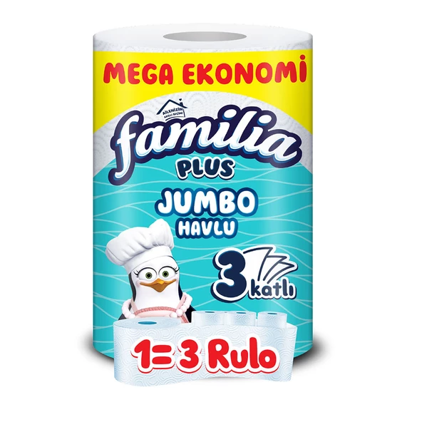 Familia Plus Jumbo Kağıt Havlu 15'li Dev Rulo (1=3 , 45 Rulo)